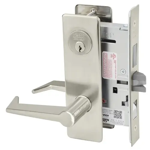 Mortise Lock Satin Nickel Plated Clear Coated