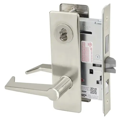 Mortise Lock Satin Nickel Plated Clear Coated