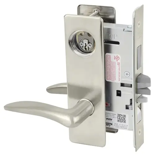 Mortise Lock Satin Nickel Plated Clear Coated