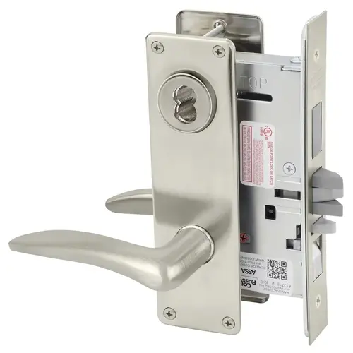 Mortise Lock Satin Nickel Plated Clear Coated