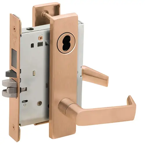 Lock Mortise Lock Satin Bronze Clear Coated