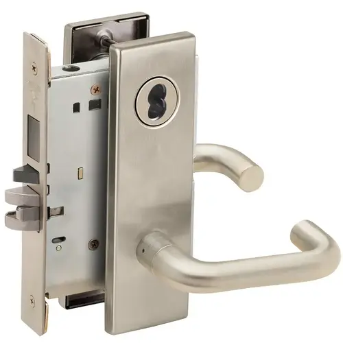 Mortise Lock Satin Nickel Plated Clear Coated