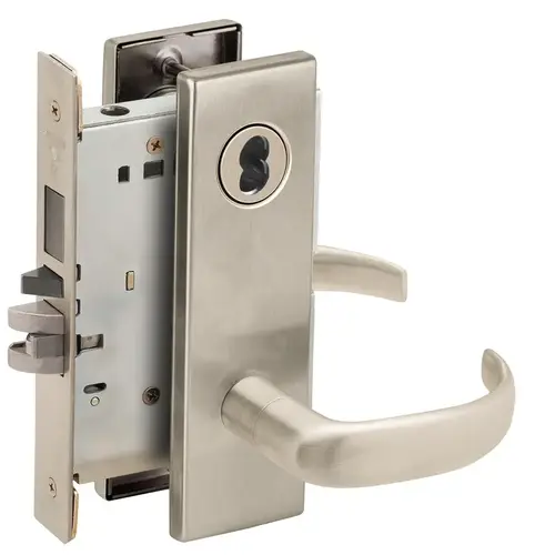 Mortise Lock Satin Nickel Plated Clear Coated