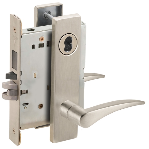 Mortise Lock Satin Nickel Plated Clear Coated