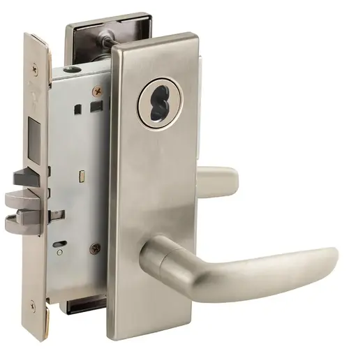 Mortise Lock Satin Nickel Plated Clear Coated