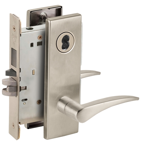 Mortise Lock Satin Nickel Plated Clear Coated