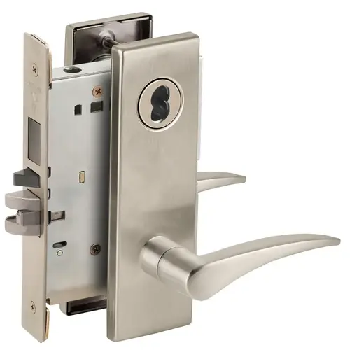 Lock Mortise Lock Satin Nickel Plated Clear Coated