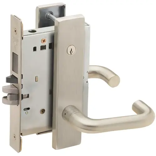 Lock Mortise Lock Satin Nickel Plated Clear Coated