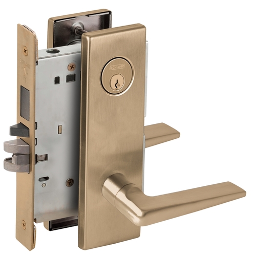 Storeroom with Deadbolt Mortise Lock with C Keyway with 05 Lever and N Escutcheon Antique Brass Finish