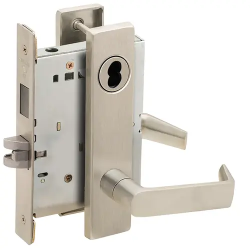 Lock Mortise Lock Satin Nickel Plated Clear Coated