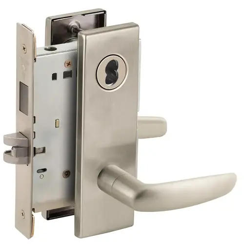 Lock Mortise Lock Satin Nickel Plated Clear Coated