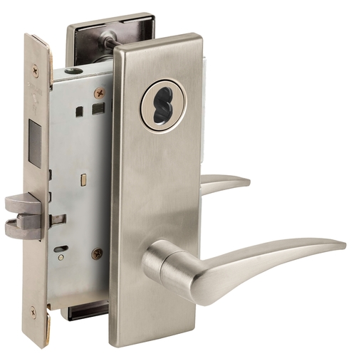 Lock Mortise Lock Satin Nickel Plated Clear Coated