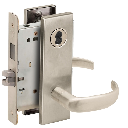 Lock Mortise Lock Satin Nickel Plated Clear Coated