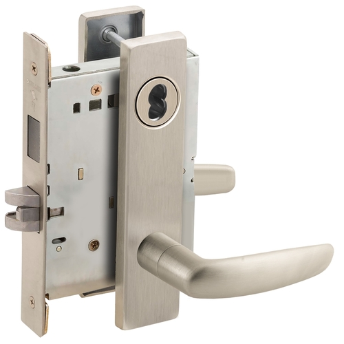 Lock Mortise Lock Satin Nickel Plated Clear Coated