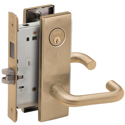 Closet / Storeroom Mortise Lock with C Keyway with 03 Lever and N Escutcheon Antique Brass Finish