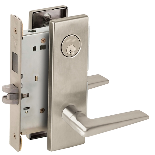 Corridor Mortise Lock with C Keyway with 05 Lever and N Escutcheon Satin Nickel Finish