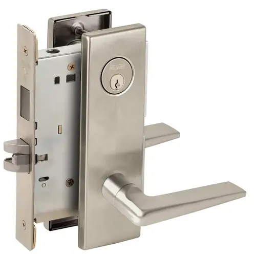 Store / Utility Room Mortise Lock with C Keyway with 05 Lever and N Escutcheon Satin Nickel Finish