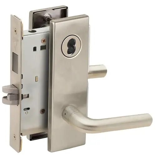 Lock Mortise Lock Satin Nickel Plated Clear Coated