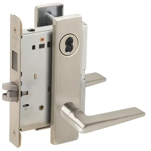 Lock Mortise Lock Satin Nickel Plated Clear Coated