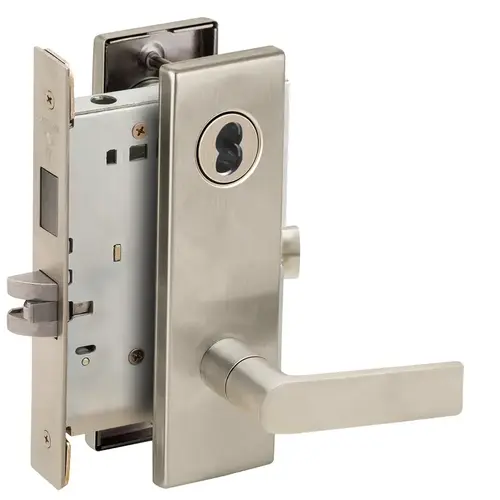 Lock Mortise Lock Satin Nickel Plated Clear Coated