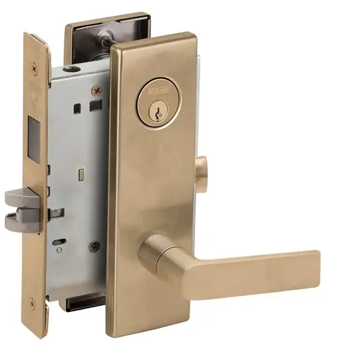 Store / Utility Room Mortise Lock with C Keyway with 01 Lever and N Escutcheon Antique Brass Finish