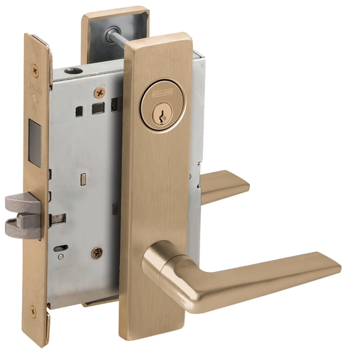 Corridor Mortise Lock with C Keyway with 05 Lever and L Escutcheon Antique Brass Finish