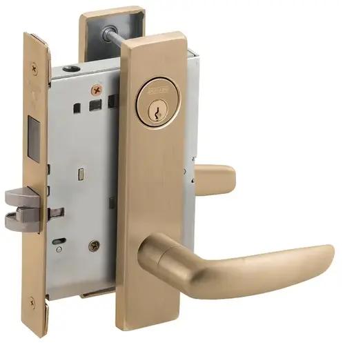 Corridor Mortise Lock with C Keyway with 07 Lever and L Escutcheon Antique Brass Finish