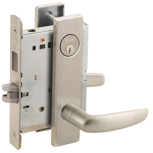 Corridor Mortise Lock with C Keyway with 07 Lever and L Escutcheon Satin Nickel Finish