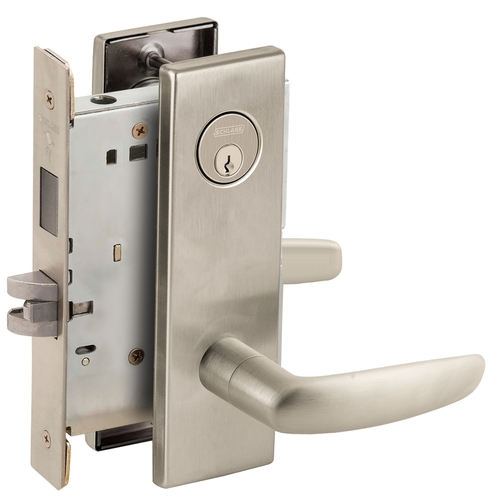 Closet / Storeroom Mortise Lock with C Keyway with 07 Lever and N Escutcheon Satin Nickel Finish