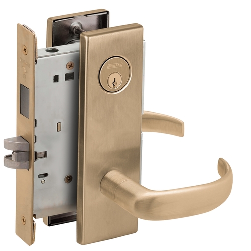 Corridor Mortise Lock with C Keyway with 17 Lever and N Escutcheon Antique Brass Finish