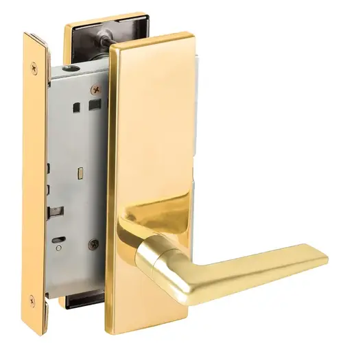 Half Dummy Mortise Trim with Lock Case with 05 Lever and N Escutcheon Bright Brass Finish