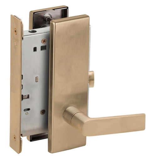 Full Dummy Mortise Trim with Lock Case with 01 Lever and N Escutcheon Antique Brass Finish