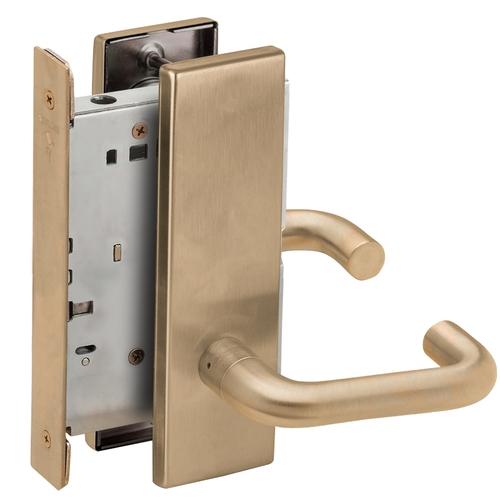 Full Dummy Mortise Trim with Lock Case with 03 Lever and N Escutcheon Antique Brass Finish