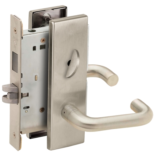 Privacy with Deadbolt Mortise Lock with 03 Lever and N Escutcheon Satin Nickel Finish