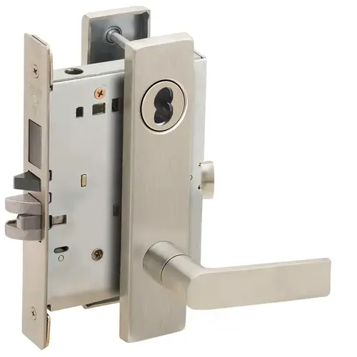 Lock Mortise Lock Satin Nickel Plated Clear Coated