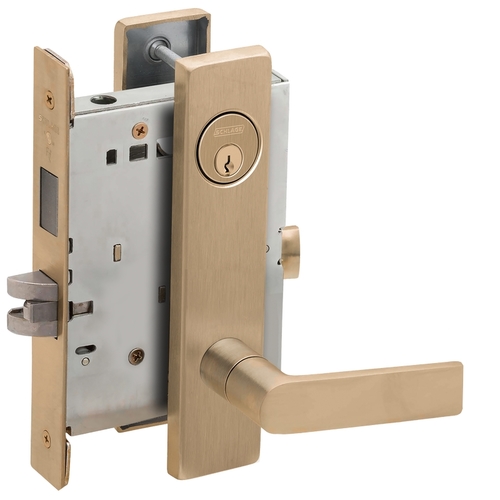 Store / Utility Room Mortise Lock with C Keyway with 01 Lever and L Escutcheon Antique Brass Finish