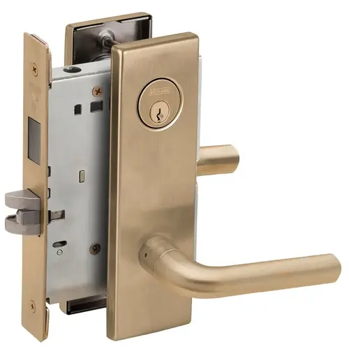 Corridor Mortise Lock with C Keyway with 02 Lever and N Escutcheon Antique Brass Finish