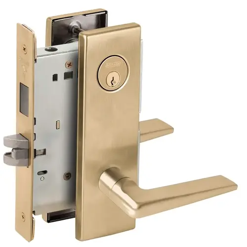 Corridor Mortise Lock with C Keyway with 05 Lever and N Escutcheon Satin Brass Finish