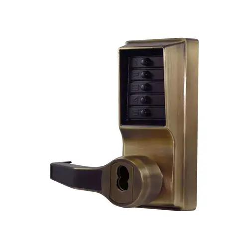 Pushbutton Lock Satin Brass Blackened Satin Relieved Clear Coated