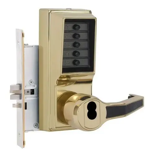 Pushbutton Lock Bright Brass