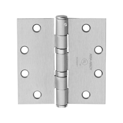 McKinney TA2714 4-1/2X4 26D NRP Full Mortise Hinge, 5-Knuckle, Standard Weight, 4-1/2" x 4", Square Corner, Non-Removable Pin, Satin Chrome