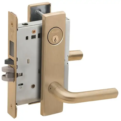 Left Hand Faculty Restroom Mortise Lock with C Keyway with 02 Lever and L Escutcheon Antique Brass Finish