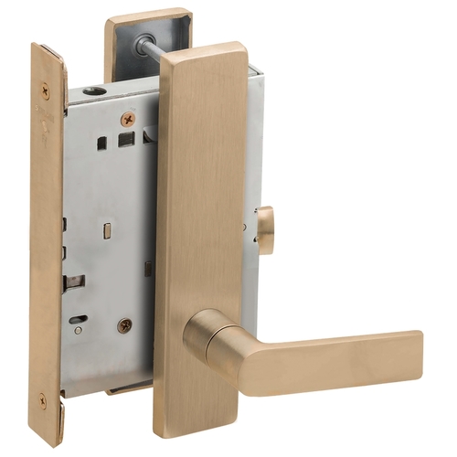 Full Dummy Mortise Trim with Lock Case with 01 Lever and L Escutcheon Antique Brass Finish