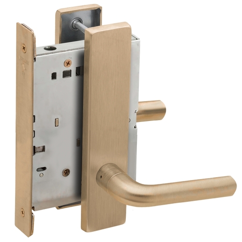 Full Dummy Mortise Trim with Lock Case with 02 Lever and L Escutcheon Antique Brass Finish