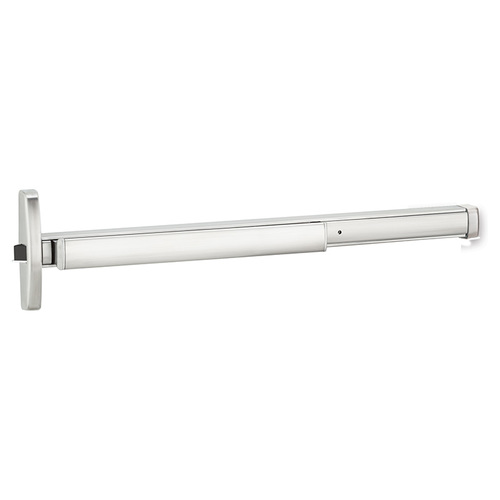 36" Motorized Latch Retraction Narrow Stile Rim Exit Device, Exit Only, Cover Plate, Touchbar Monitoring Switch, 3' Device, Satin Stainless Steel