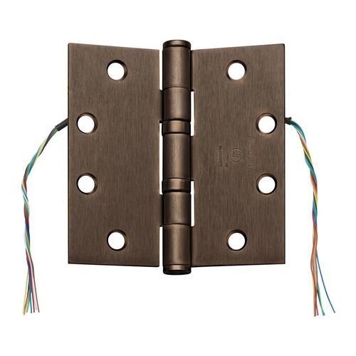 Electrified Hinge Satin Bronze Plated Blackened Satin Relieved CC