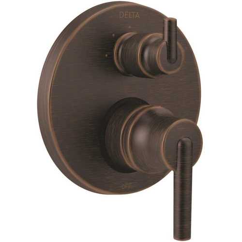 2-Handle Wall-Mount Valve Trim Kit with ting Integrated Diverter in Venetian Bronze (Valve Not Included)