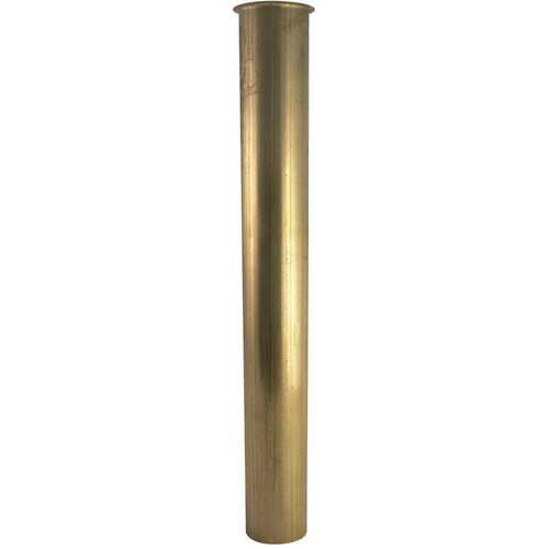 1-1/2 in. x 12 in. 20-Gauge Brass Sink Tailpiece in Rough Brass