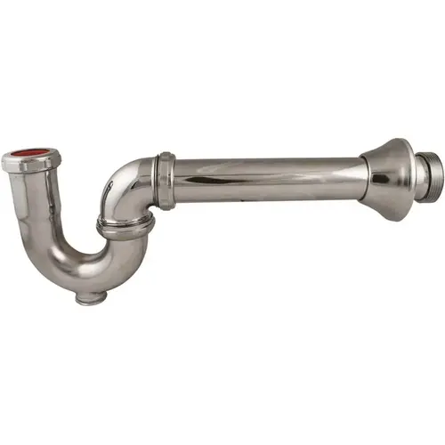 1-1/2 in. x 1-1/2 in. 17-Gauge Brass P-Trap with Cleanout and Deep Flange in Chrome