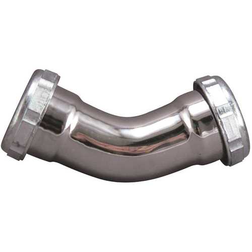 1-1/4 in. x 1-1/4 in. 22-Gauge Brass 45-Degree Elbow Fitting, Chrome